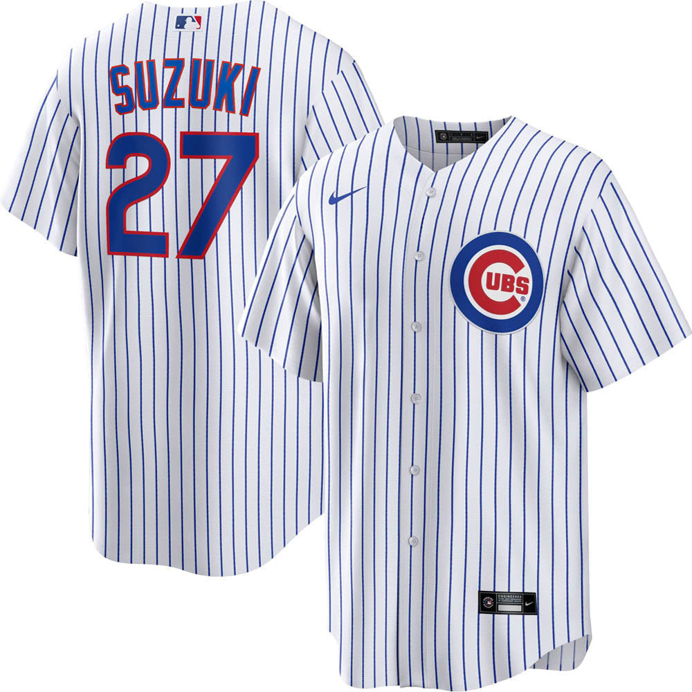 Men's Chicago Cubs Seiya Suzuki Cool Base Replica Home Jersey - White