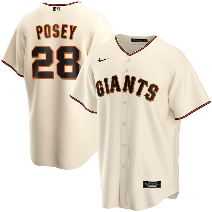 Mens San Francisco Giants Buster Posey Cool Base Replica Jersey Cream